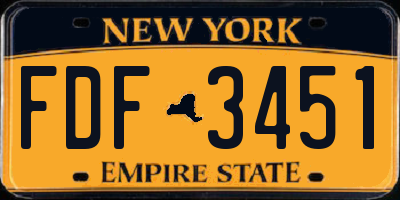 NY license plate FDF3451