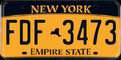 NY license plate FDF3473