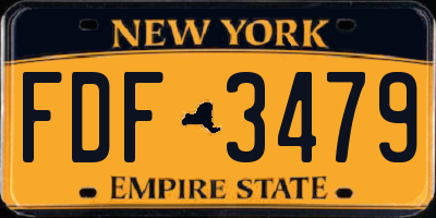 NY license plate FDF3479