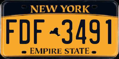 NY license plate FDF3491