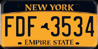 NY license plate FDF3534