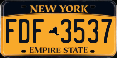 NY license plate FDF3537