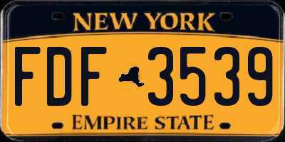 NY license plate FDF3539