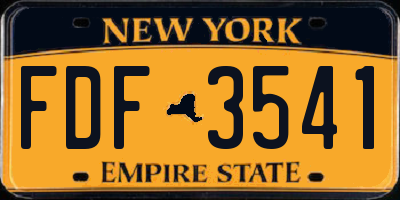 NY license plate FDF3541