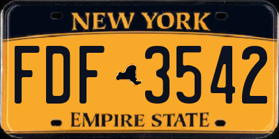 NY license plate FDF3542