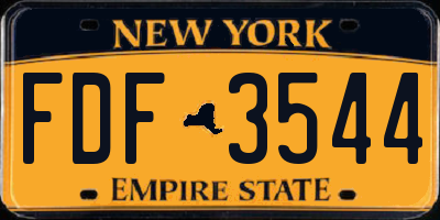 NY license plate FDF3544