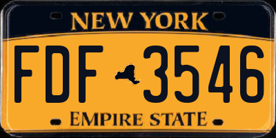 NY license plate FDF3546