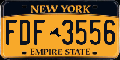 NY license plate FDF3556