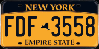 NY license plate FDF3558