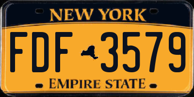 NY license plate FDF3579