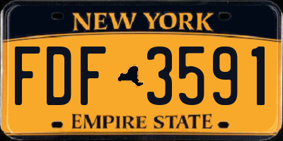 NY license plate FDF3591