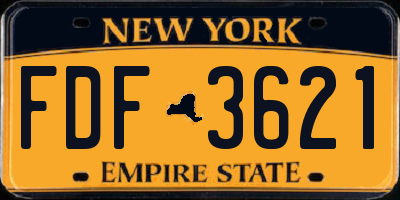 NY license plate FDF3621