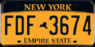NY license plate FDF3674