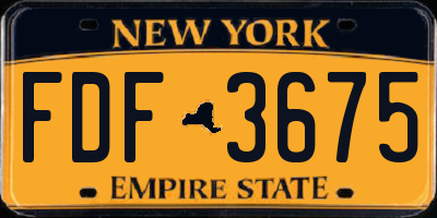 NY license plate FDF3675