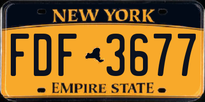 NY license plate FDF3677