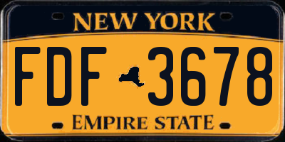 NY license plate FDF3678