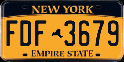NY license plate FDF3679