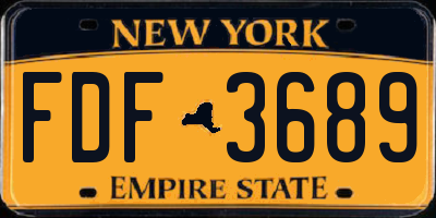 NY license plate FDF3689