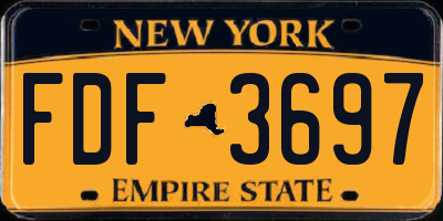 NY license plate FDF3697