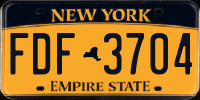 NY license plate FDF3704