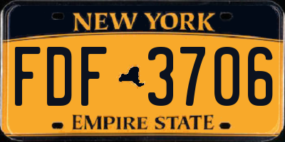 NY license plate FDF3706