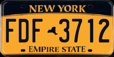 NY license plate FDF3712