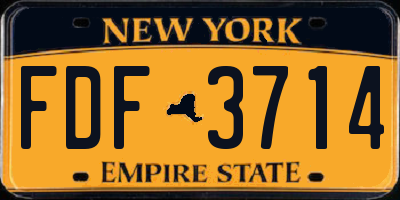 NY license plate FDF3714
