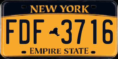NY license plate FDF3716