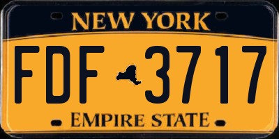 NY license plate FDF3717