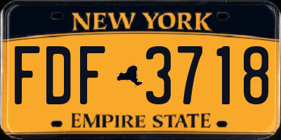 NY license plate FDF3718