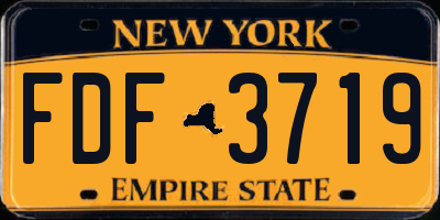 NY license plate FDF3719