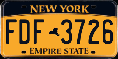 NY license plate FDF3726