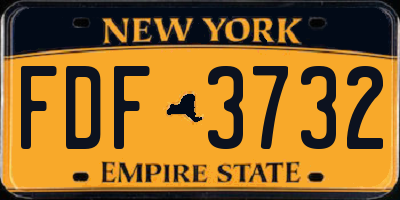 NY license plate FDF3732