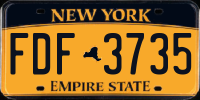 NY license plate FDF3735