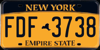 NY license plate FDF3738