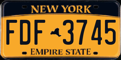 NY license plate FDF3745