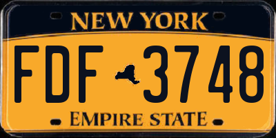 NY license plate FDF3748