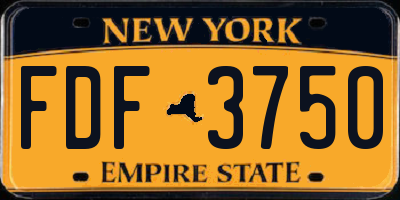 NY license plate FDF3750