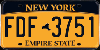 NY license plate FDF3751
