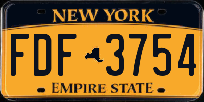 NY license plate FDF3754