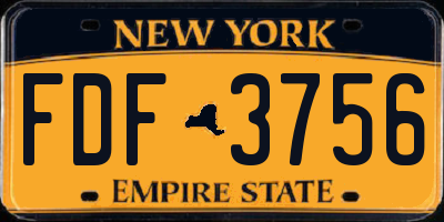 NY license plate FDF3756