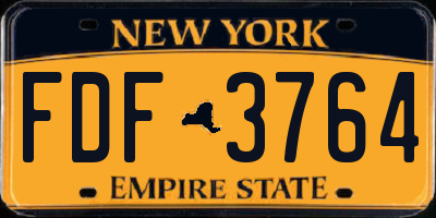 NY license plate FDF3764
