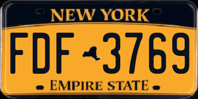 NY license plate FDF3769