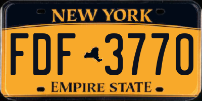 NY license plate FDF3770