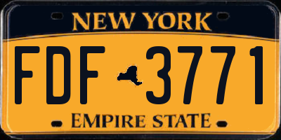 NY license plate FDF3771