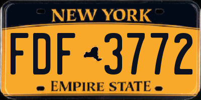 NY license plate FDF3772