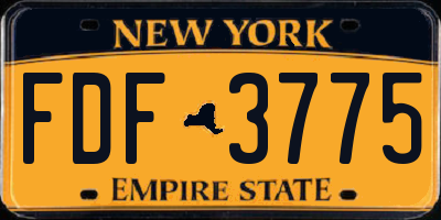 NY license plate FDF3775