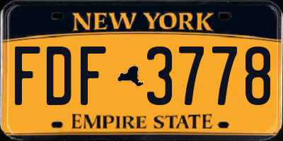 NY license plate FDF3778