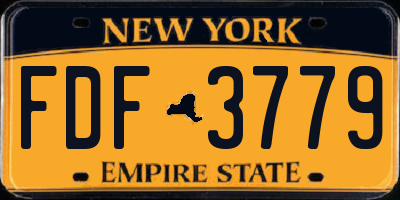 NY license plate FDF3779