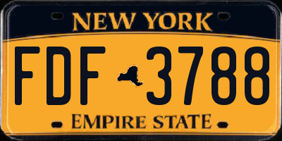 NY license plate FDF3788